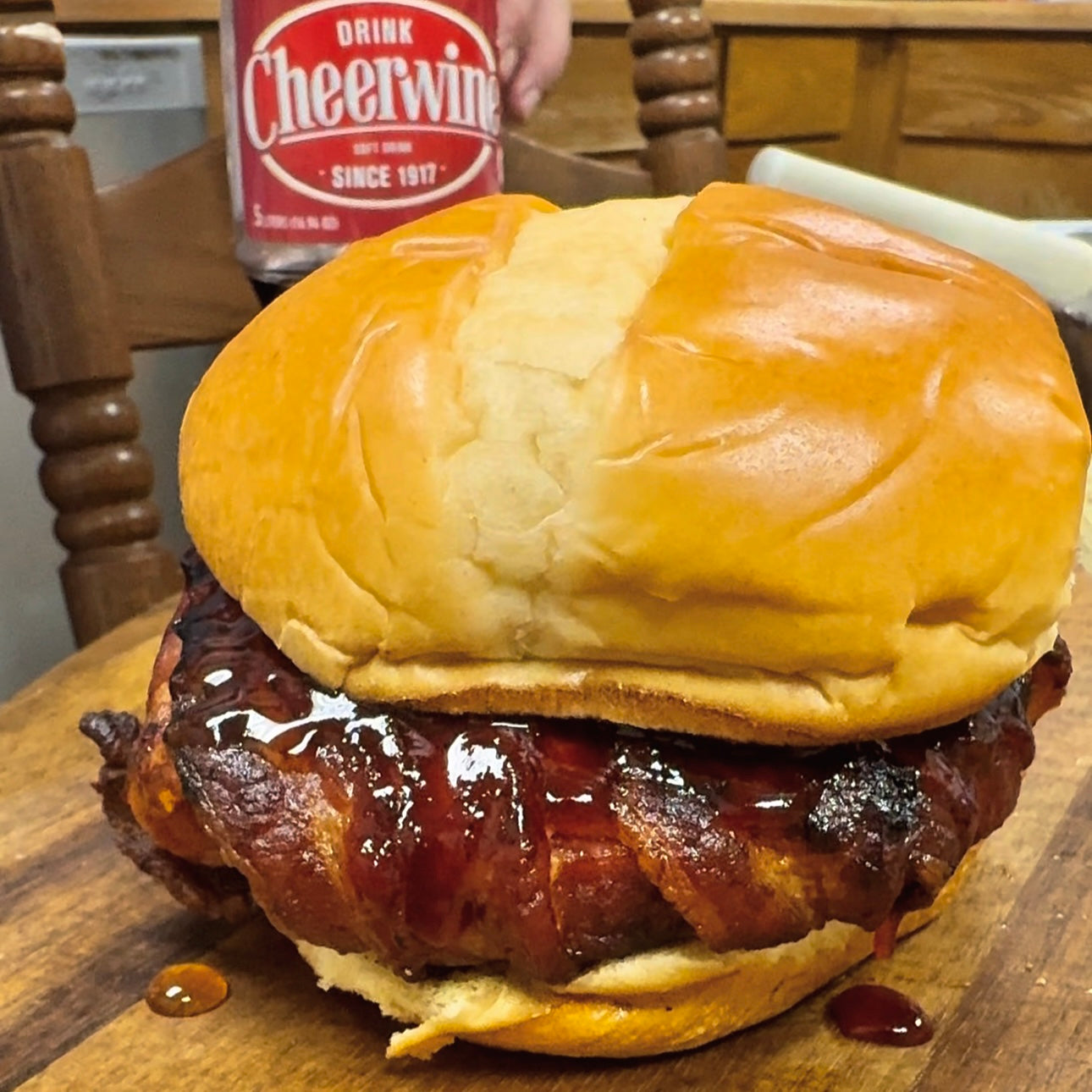 Bright Leaf Bacon-Wrapped, Pimento-Stuffed Bologna Sandwich