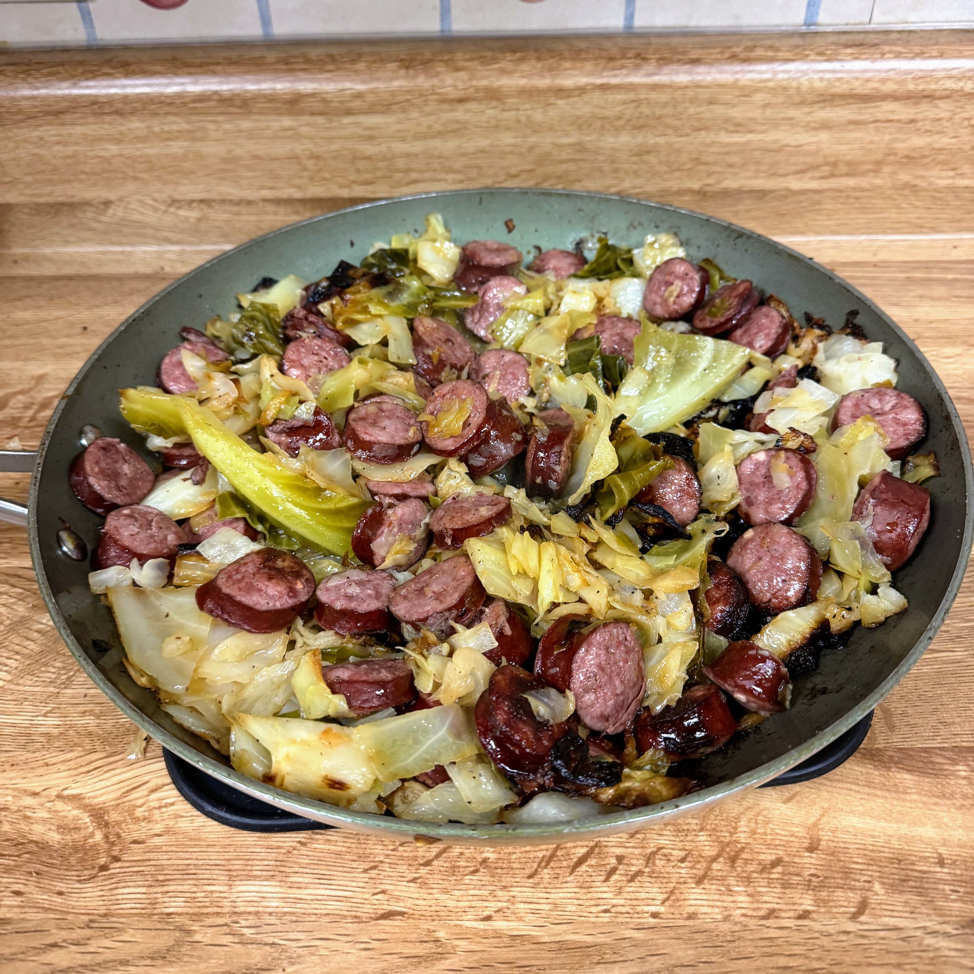 Bright Leaf Smoked Sausage and Cabbage Skillet