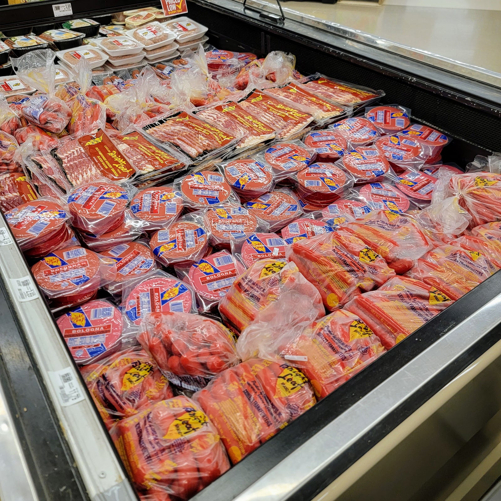 Where can I buy Bright Leaf Hot Dogs in North Carolina grocery stores