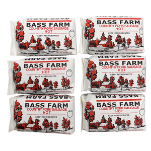 Bass Farm Hot Sausage - 6 Pack (6 x 1 lb. Packs)