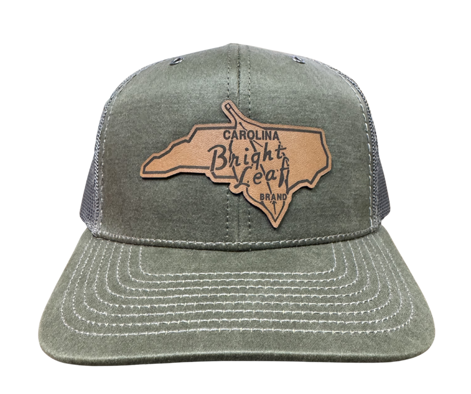 *NEW* Bright Leaf / NC Leather Patch - Green & Light Gray Mesh