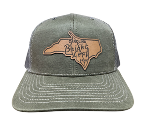*NEW* Bright Leaf / NC Leather Patch - Green & Light Gray Mesh