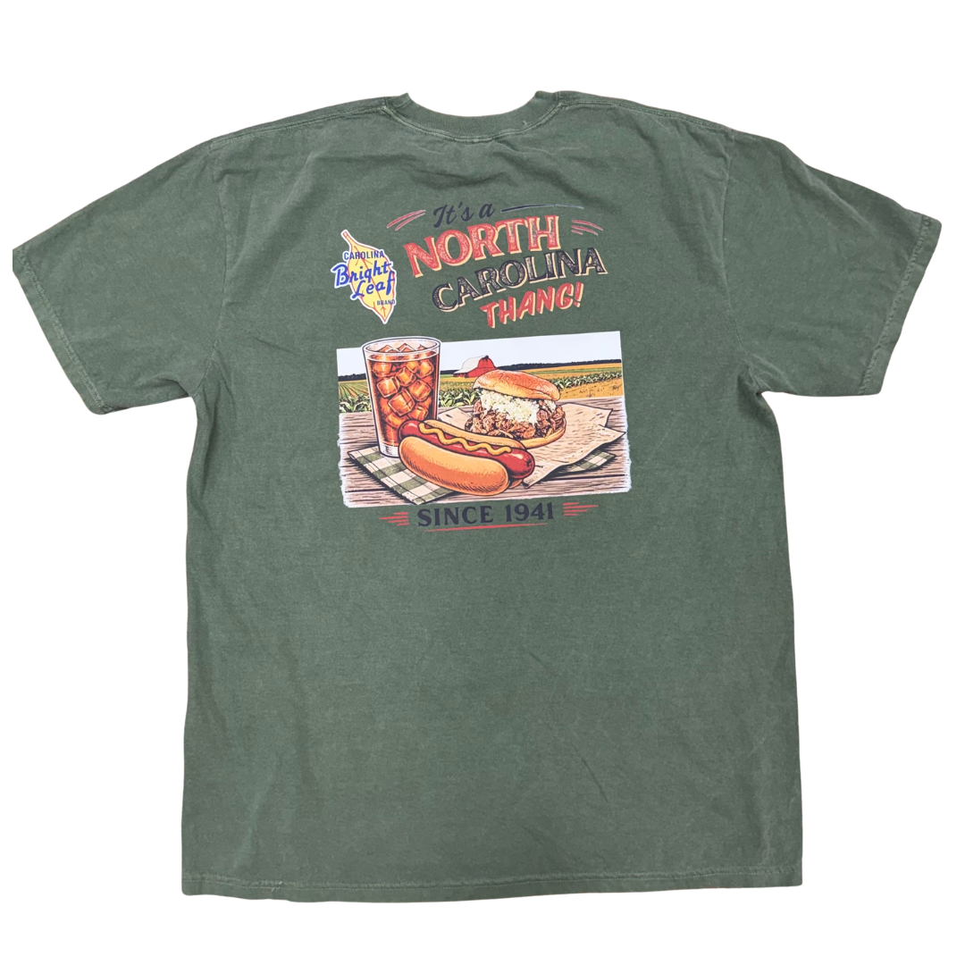 Bright Leaf T-Shirt: It's a North Carolina Thang! (Green & Blue Spruce)