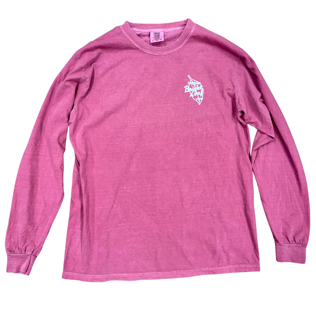 Bright Leaf Long Sleeve Shirt: White Logo with Washed Colors (Blue & Red)