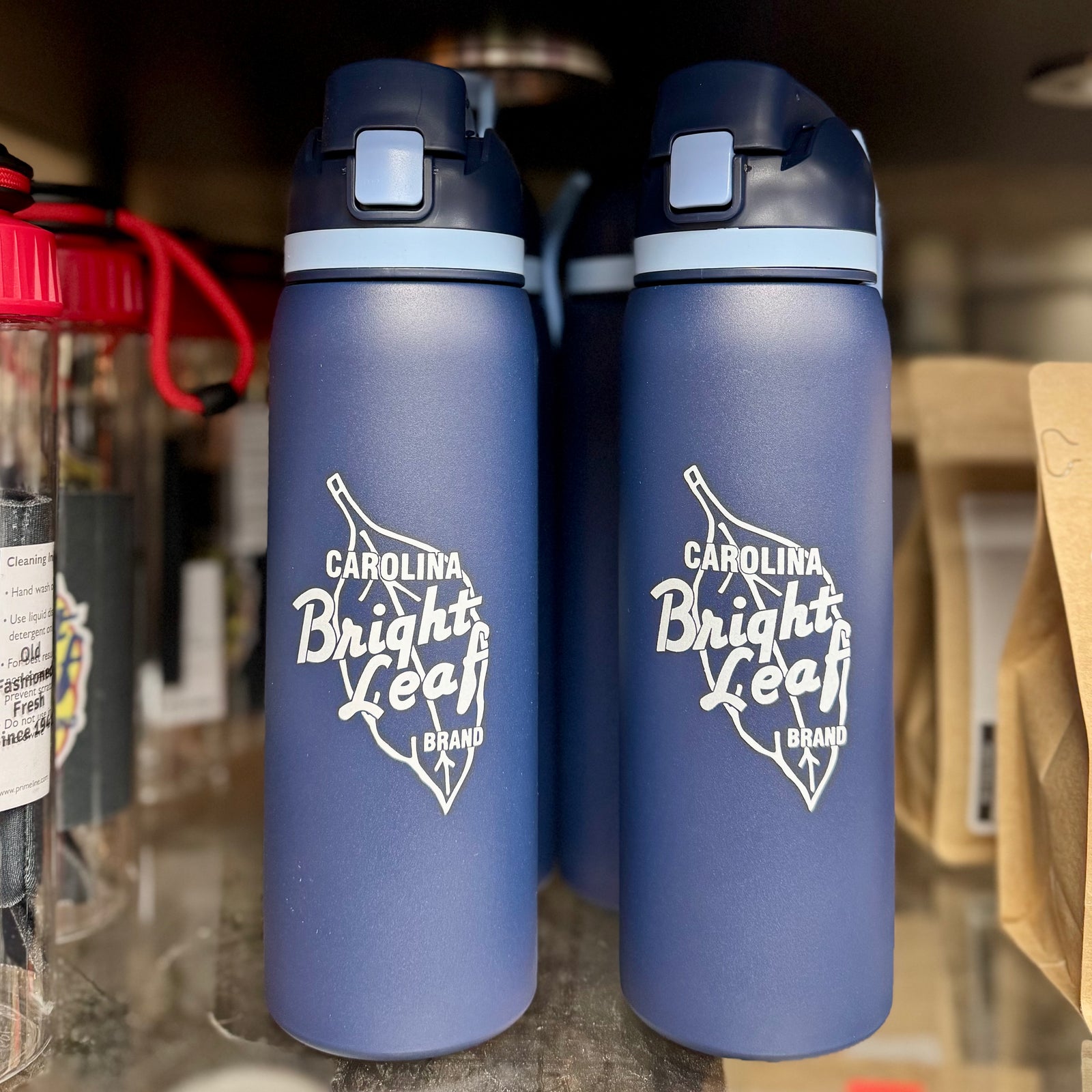 Bright Leaf Water Bottle (Blue)