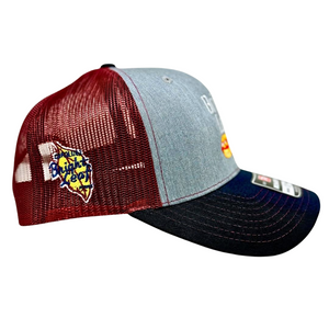 Heather Gray / Cardinal / Navy Hat (Structured)