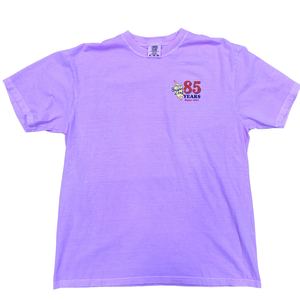Bright Leaf 85th Anniversary Shirts (Bay Green & Neon Violet)