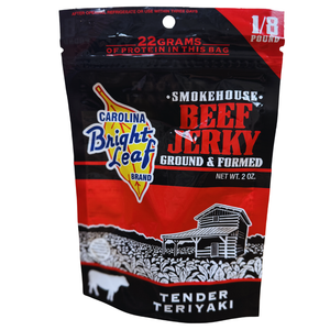 Bright Leaf Beef Jerky- Tender Teriyaki (2 oz. Grab & Go Bags)