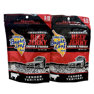 Bright Leaf Beef Jerky- Tender Teriyaki (2 oz. Grab & Go Bags)