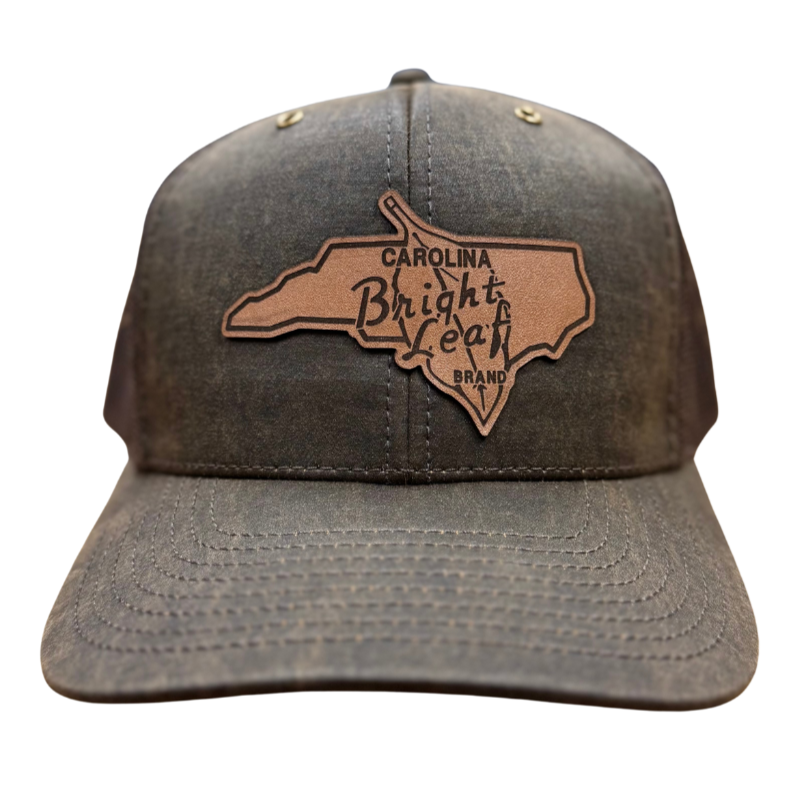 NEW HAT - Leather Patch - Brown Mesh Snapback