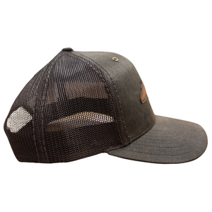 NEW HAT - Leather Patch - Brown Mesh Snapback